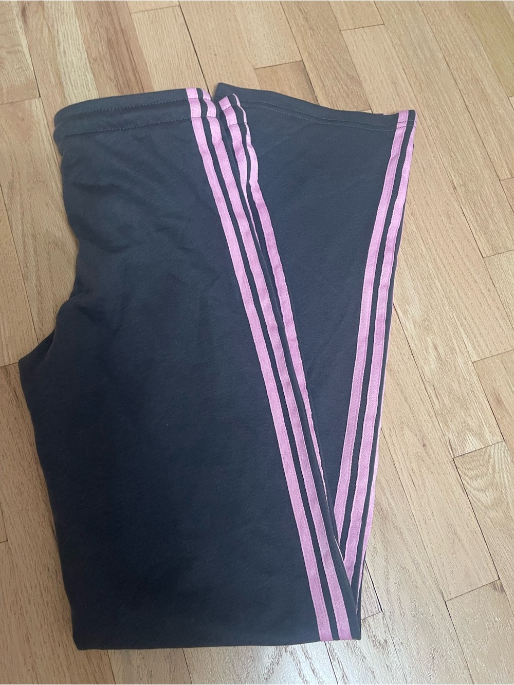 Edikted Black Track Pants with Pink Double Side Stripes